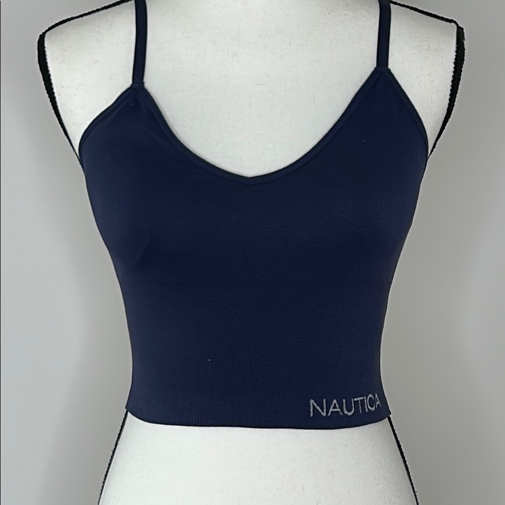 Nautica Dark Blue V-Neck Bralette, Medium
